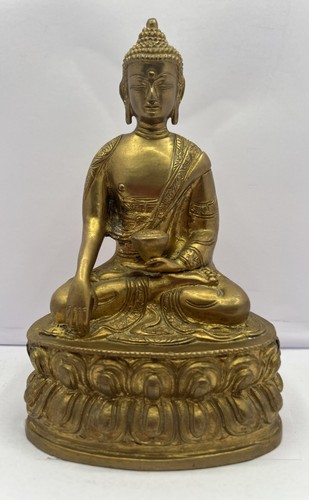 Vintage brass buddha statue - buddha,