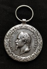 MÉDAILLE EXPEDITION DU MEXIQUE 1862 1863 POINÇON, ARGENT, NAPOLÉON III, BARRE 