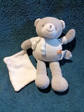 Doudou ours gris blanc bio - gris,