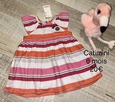 CATIMINI 6 MOIS : Robe Rayée Coton Été Neuve