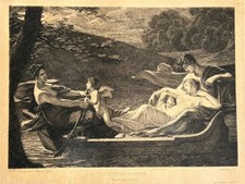 Constance Mayer / Gaujean Gravure Eau Forte Etching Gondole Le Rêve De Bonheur