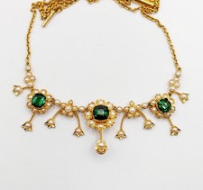Collier fleurs vintage or 14k