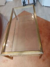 table basse verre laiton rectangulaires vintage