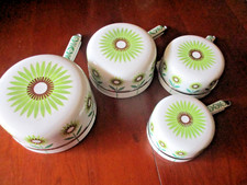 4 casseroles Aluminite Frügier porcelaine de Limoges vintage 70 -usage ou déco -