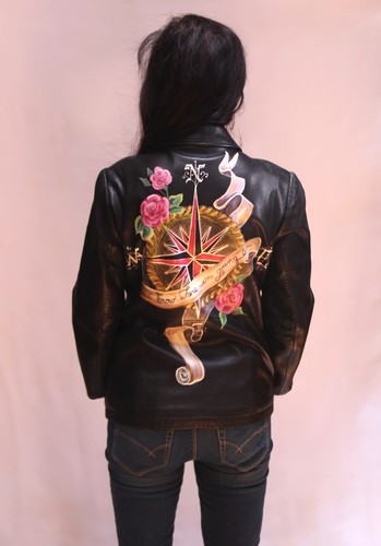 Hand painted leather jacket - painted,