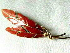 VINTAGE Grande BROCHE feuille