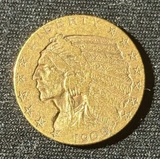 5 dollars Or Tête d’indien 1909 USA