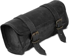 Cuir Véritable Vintage Moto 2 Sangle Boucle Fermeture Outil Sac Fourche Sissy