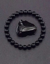 Bracelet En Pierre En Onyx Noir Naturelle Cristal Précieux Femme Homme