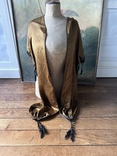 Cape Châle En Soie Marron Et