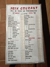 tableau prix coutants