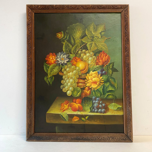 Tableau ancien hst marouflée - ancien,