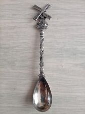 Petite cuillère collection vintage en métal argenté Moulin Souvenir De Hollande