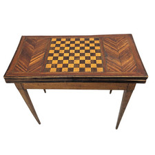 Table à jeu d'échecs marquetée d'époque Louis XVI