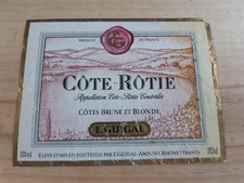 étiquette vin Côte Rôtie Cote Brune et Blonde 37cl demi GUIGAL Rhone wine label