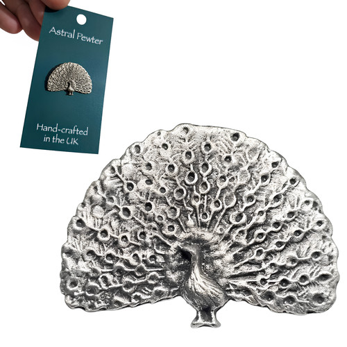 Badge épingle paon