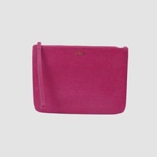 Portefeuille Furla choquant en cuir rose zippé autour du créateur authentique