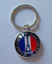 PORTE CLE Paris Tour Eiffel en bleu, blanc, rouge, superbe