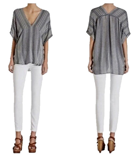 Vince aztec beach print silk - aztec,