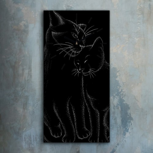 Horloge décorative sur - , toile