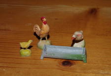 CLAIRET FERME COQ POUSSIN CANARD AUGE, la basse cour, PLASTIQUE 1/32 BON ETAT