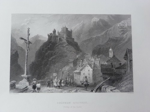 Gravure originale chateau - originale,