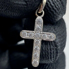 Pendentif Croix or Blanc 18KT