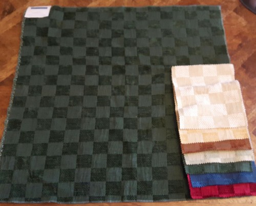 Coupon tissu velours vert - coupon,