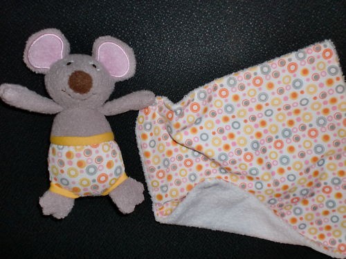 Doudou souris mouchoir - souris, +
