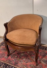 Fauteuil de bureau style Louis XV en noyer