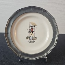 Assiette étain faïence - et,