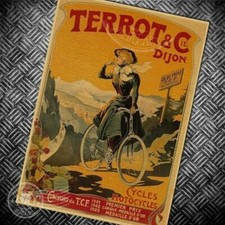 POSTER AFFICHE RETRO VINTAGE VELO MOTOCYCLE TERROT & CIE DIJON 42x30cm KRAFT
