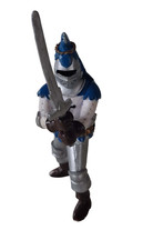 Figurine Chevalier croisé bleu et blanc avec épée PAPO 2002 Fantastique Médiéval