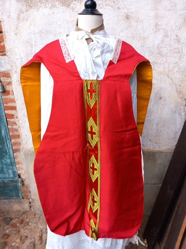 Chasuble rouge prêtre - rouge,