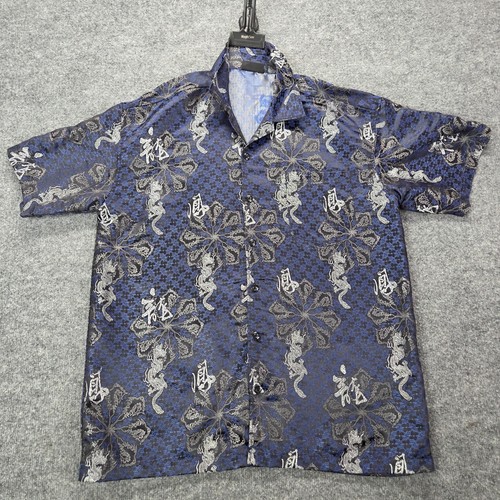 Odo shirt mens blue satin - odo,
