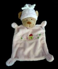 *. DOUDOU PLAT NICOTOY OURS ROSE VERT ESCARGOT MAISON BONNET ROND - ETAT NEUF*