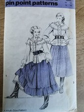 V? PINS & NEEDLES VINTAGE  JUPE BLOUSE JUPON  ESPRIT WESTERN   38 AU 44