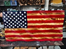 American Drapeau,Patriotique,Décoration Murale,Challenge,en Bois Ondé US Drapeau