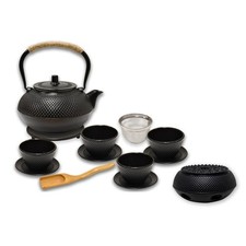 Service à thé en fonte Théière 13 pièces 1,5 L avec réchauds passoire tasses
