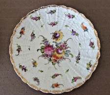 H. Wolfsohn Dresden Allemagne assiette à dessert peinte main avec bouquet floral