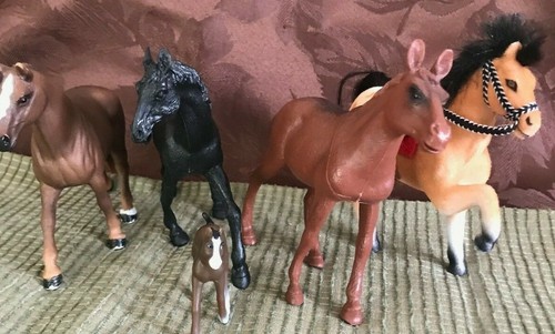 Plastic toy horses - plastic,
