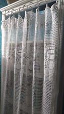 Rideau Ancien Crocheté Fait