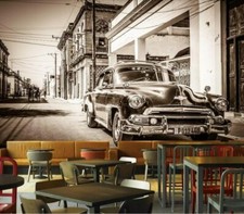 PAPIER PEINT 3D AUTO RETRO