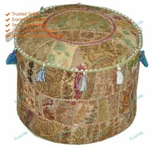 Bohème Floral Pouf Housse Salle à Manger Ottomane Décor Indien Pied de Tabouret