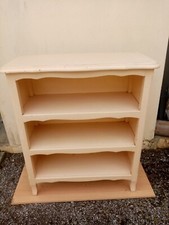 MEUBLE BIBLIOTHEQUE ENFANT SUR PIEDS 4 ETAGERES EN PIN MASSIF VINTAGE rose