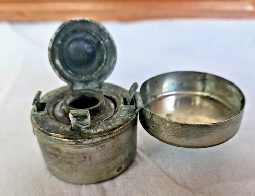 Ancien encrier voyage - encrier,
