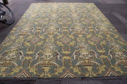 Tapis rectangulaire laine - rectangulaire, vert