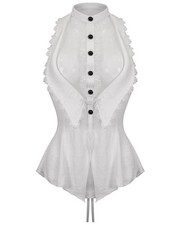 Devil Fashion Femmes Romantique Gothique Lolita sans Manche Dos Nu Blouse -