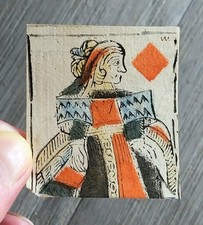 Carte à jouer ancienne - 18e siècle 1702 - Gravure, couleurs - Papier rigide 