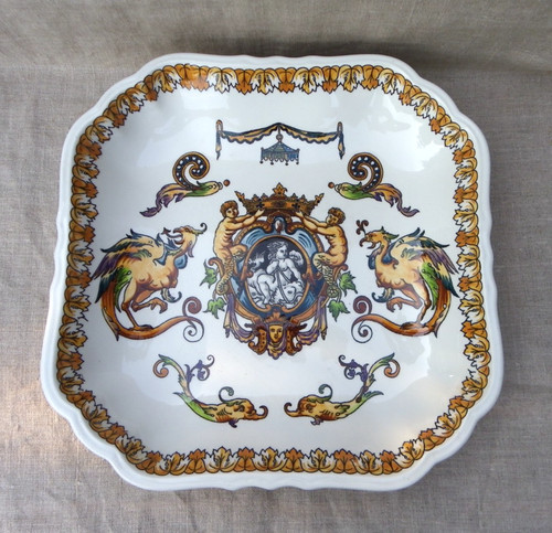 Faïence gien plat - plat, carrÉ